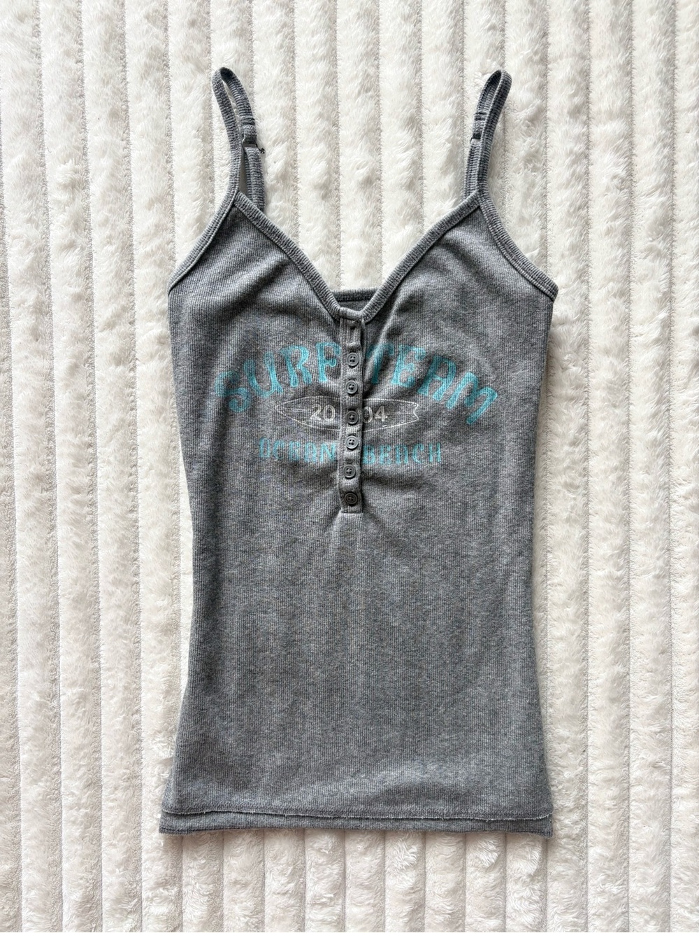 Hollister Gray and Teal Tank Top Henley